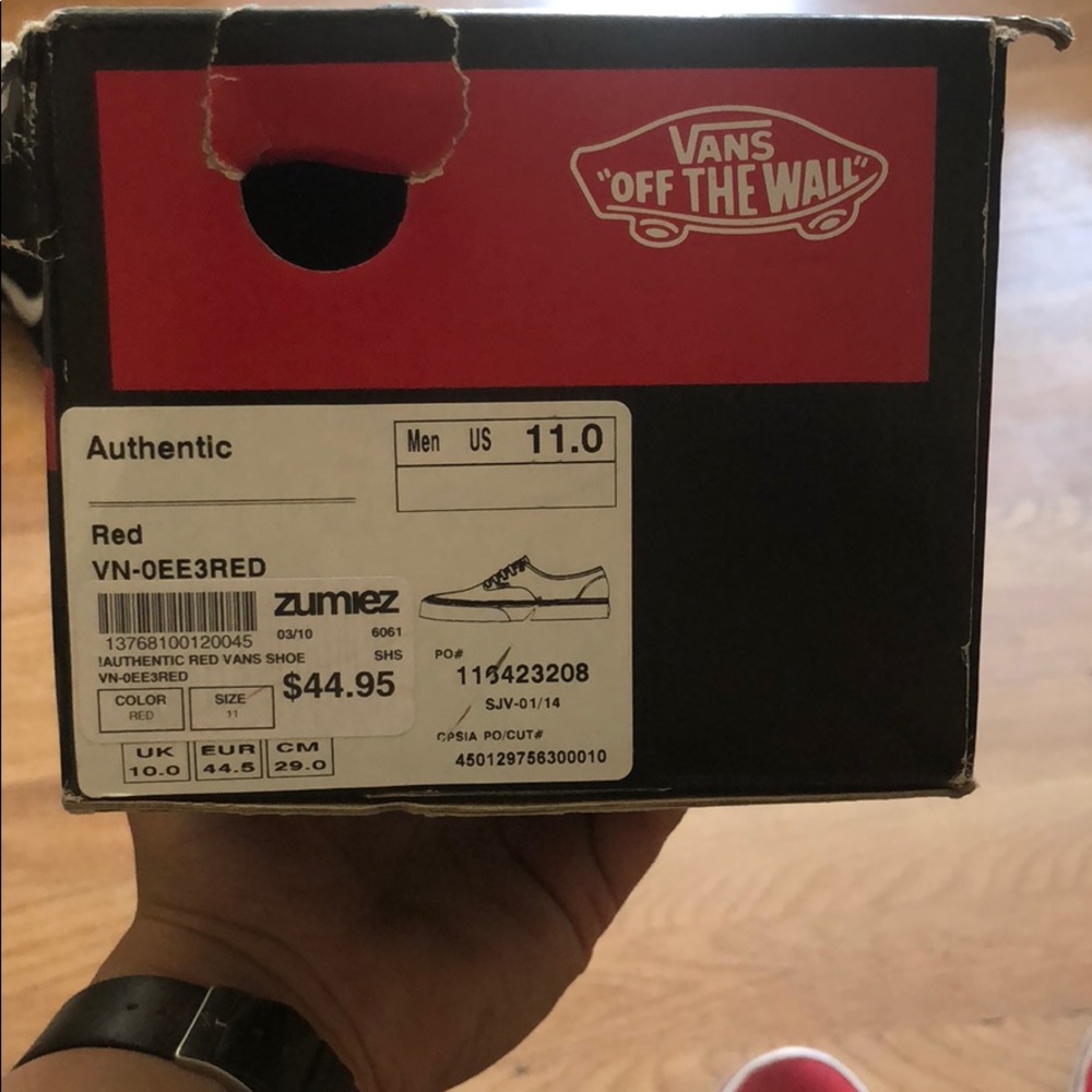 Vans authentic size 11 (Red)